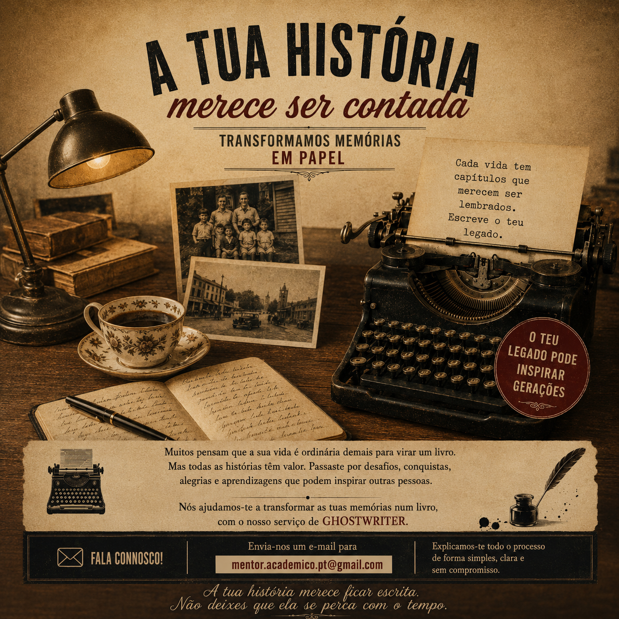 A tua história precisa de ser contada!